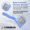 Curved Grooming Slicker Brush for Dogs, Soft Pin Goldendoodle Brush for Dematting & Shedding, Ideal Dog Slicker Brush for Poodles, Labradoodles & Other Breeds [We Love Doodles] (Small)
