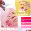 Gellen Pink Gel Nail Polish - 6 Colors Dazzling Hot Pink Gel Polish Set Neon Pink Red Purple Soak Off Gel Nail Kit Summer Bright Nail Gel Set DIY Manicure Set Valentines Gifts for Girls Women