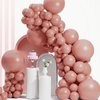 Double Stuffed Dusty Pink Balloon Arch, Double Pink Balloons Different Sizes 18/12/10/5 Inch,Pastel Blush Pink Balloons Garland for Boho Party, Baby Shower, Birthday, Weddings(Light Rosewood)