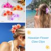 WHAVEL 4PCS Hawaiian Flower Hair Clips Hibiscus Flower Claw Clips for Thick Hair Cute Hair Clips Kawaii Beach Flower Hair Accessories for Women Summer Hawaii