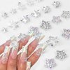 20Pcs Star Nail Charms for Acrylic Nails 3D Silver Stars Nail Rhinestones Star Design Nail Gems Jewels Crystal Diamond Alloy Star Nail Art Supplies Decor for Women Girls Nails Crafts DIY (Silver)