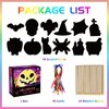 MGparty Scratch Paper Craft for Kids - 48 Pcs Halloween Magic Rainbow Scratch Paper Off Cards Set for Kids Crafts Arts Supplies Halloween Ornaments Party Games Halloween Birthday Gifts