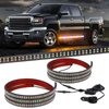XRIDONSEN 2PCS 70 inch Truck Emergency Strobe Lights Strip 864 LED Running Board Lights Bar Amber White Flashing Warning Hazard Safety Light Waterproof Flexible for Trucks Construction Vehicles Pickup