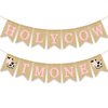 Gankbite Holy Cow I'm One Banner Farm 1st Birthday Party Decoration Barnyard Burlap Garlands Western Girl First Birthday Supplies Pink