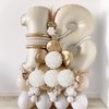 40 Inch Cream White 1 Balloon Numbers, Large Number 1 Balloon Foil Helium Number Balloons, Big 1st Foil Birthday Balloons for Boys Girls 1st Birthday Party Decorations Anniversary Party Supplies