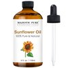 MAJESTIC PURE Sunflower Oil - 100% Natural, Pure & Cold-Pressed - Sunflower Seed Oil - Sunflower Oil for Skin, Hair, Body, Massage, & Essential Oils Mixing - Skin Care for Men and Women - 4 fl oz