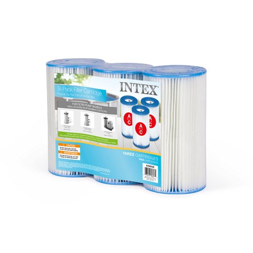 INTEX 29003E Type A Pool Filter Cartridge: For INTEX Filter Pumps – Easy-To-Clean – Dacron Paper – Efficient Filtration – Three Pack