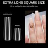 woshilaoDS 240 Pcs Clear Full Cover Nail Tips, Nail Tips for Acrylic Nails Professional, Coffin Nail Tips Fake Nails, False Ballerina French Acrylic Nail Tips Extension for Salon Manicure Home DIY