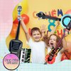 18 Pcs Inflatable Rock Star Instrument Set Include Inflatable Microphone 2 Inflata Guitar 1 Mobile Phone Recorder Piano Saxophone Bass 4 Lute with 1 Pump for 80s 91s Themed Birthday Party Decorations