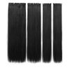 DOCUTE Natural Black Clip in Hair Extensions Black Women 4 Pieces, Full Head Long Straight Hair Extensions Clip ins Double Weft Thick Hair Extensions Hair Classic Pieces (26", Natural Black)