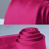 Mens Solid Pink Tie Classic 3.4" width Necktie and Pocket Square Set with Gift Box by HISDERN,Deep Pink,One Size