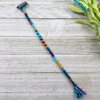 Turquoise, Purple and Gold Colorful Hair Clip In, Handmade Yarn Hair Extension