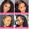 SuCoo 20 Inch Deep Wave Lace Front Wigs Human Hair Pre Plucked with Baby Hair Brazilian Curly Virgin Human Hair Glueless 13x4 HD Transparent Lace Frontal Wigs for Women 150 Density