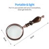 MSLAN Magnifying Glass,10X Antique Copper Handheld with Wooden Handle and Real Glass,Best Reading Magnifier for Elderly,Macular Degeneration