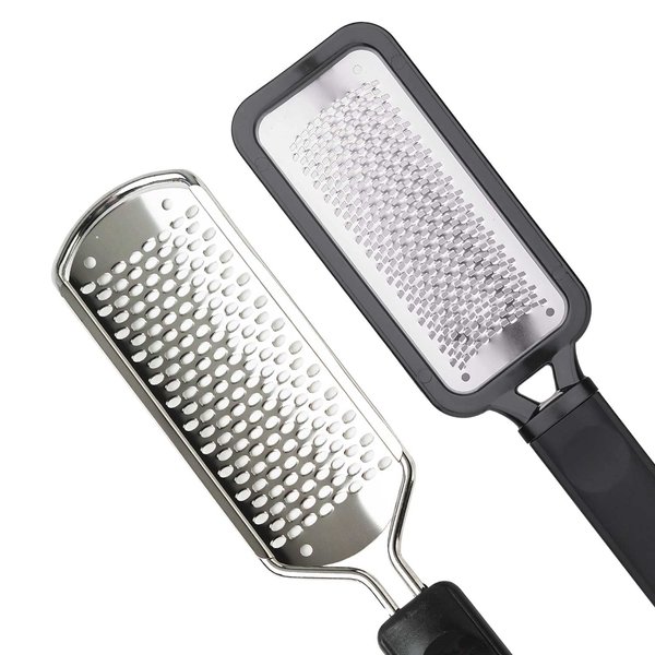 Foot File Kit – 2-Pcs Stainless Steel Colossal + Fine Foot Rasp – Salon-Grade Cracked Heel Scrubber Pedicure Tools – Wet & Dry Dead Skin, Corn, Callus Remover for Feet by CAPSPACE