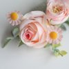 Fangsen Wedding Boho Pink Rose Sunflower Chamomile Buds Flower Hair Clips Floral Comb With Hair Piece and Hair Vines for Brides and Bridesmaids Silver