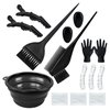 Alelusaida Hair Dye Brush and Bowl Set,15 Pcs hair bleach kit hair coloring tool, Hair Color Bowl, Hair Clips, Disposable bath cap and Hair Coloring Cape, Black