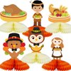 Thanksgiving Honeycomb Centerpieces 6 Pack Turkey Table Decorations Fall Decor Party Supplies 6.5 x 8 Inch for Home
