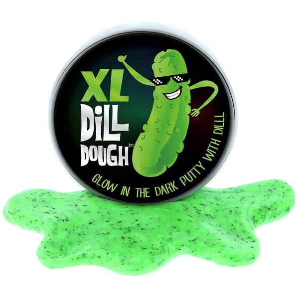 XL Dill Dough Putty Glow in The Dark Stress Relief Toys for Girlfriends Green Pickle Stocking Stuffers for Women Adults Real Dill Weird Best Friend Gag Ideas