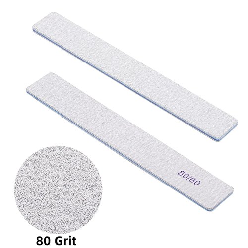 10 Pcs 80/80 Grit Nail Files for Acrylic Nails, Rectangle Nail Buffing Files Coarse Grit Double Sided Emery Boards for Nails