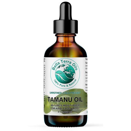 Bella Terra Oils - Organic Tamanu Oil 4 oz - A Treasure from Nature, Abundant in Calophyllic Acid & Delta-Tocotrienol (Vitamin E), Ultimate Skin Elixir