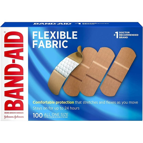 Band-Aid Flexible Fabric Adhesive Bandages One Size - 100/Box