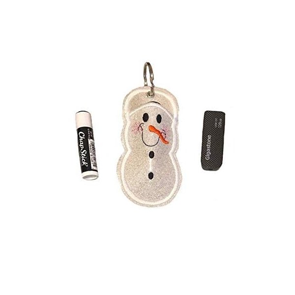 Glitter Snowman Lip Balm/USB Holder Key Fob