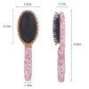 Bling Rhinestone Hair Brush Removing Tangles, Knots, Hair Massaging For Women,Girl Wet and Dry Hair (pink)