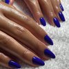 Royal Blue Press On Nails Short Oval,Xcreando Almond Fake Nails Glue on Nails Short,Acrylic Nails Press ons,Gel Nails False Nails Short,Stick on Nails for Women and Girls in 24 PCS