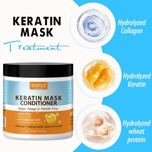 17.6OZ Keratin Hair Treatment for Repair for Dry Damaged Or Color Treated Hair Deep Conditioning Hair Mask with Keratin Hair Cream Hair Mask for Dry Damaged Hair and Growth
