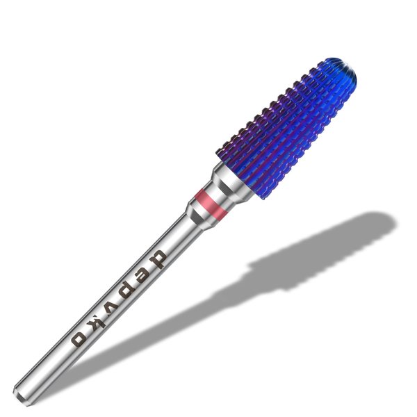 Depvko Tornado Nail Drill Bits, 3/32'' Carbide Drill Bits for Nails, Professional Advanced Safety Efile Bits for Acrylic Nail, Fast Remove for Manicure Pedicure Cuticle Gel Polishing(Fine, Purple)