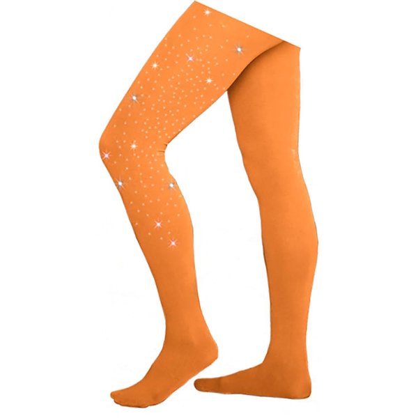 ChloeNoel Figure Skating Tan Footed Tights TF8830 w/Crystals Tan Adult Medium
