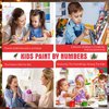 xackcme 4 Pack Christmas Paint by Number for Kids with Wooden Frame-Paint by Numbers for Kids Xmas Ages 4-8-12,Easy Gnome Snowmen Owl DIY Acrylic Oil Painting Kits for Home Wall Decor(8X8inch)