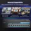 TEROW 10-Port Gigabit PoE+ Network Switch: Featuring 8 PoE+ Ports, 2 Enhanced Uplink Ports, 802.3af/at Compliant, Plug & Play, with Shielded Ports, Traffic Optimization, and Silent Fanless Design