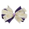 Gold Flowers & Purple Hair Bow
