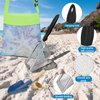 Mototo 6 Pack Beach Toys with 2 Beach Mesh Shovel 2 Seashell Bag 2 Small Shovel Shark Tooth Sifter Seashell Collecting Bags for Kit Adults Picking Up Shells Sand Sifters Sand Toys (6 PCS)