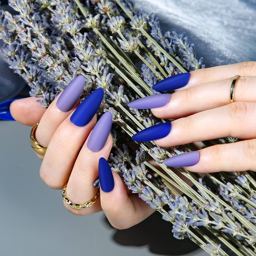 LEOBRO Press on Nails Almond Medium, 15 Pack 360PCS Almond Press on Nails Matte, Almond Shaped Acrylic Fake Nails Press on False Nails Medium Full Cover, 10 Sizes Stick Glue on Nails for Women Girls