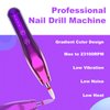 NIKOOCARE Professional Portable Cordless Nail Drill 21000 RPM Manicure Pedicure Drill Acrylic Gel Nail Shape Tools Nail Grinding Machine with Spotlight Purple