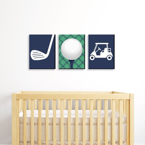 Big Dot of Happiness Par-Tee Time - Golf - Sports Themed Nursery Wall Art, Kids Room Decor and Game Room Home Decorations - Gift Ideas - 7.5 x 10 inches - Set of 3 Prints