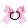 Cheer Hair Bows Breast Cancer Awareness Ribbon Bow Ponytail Holder Pink Out Bow BCA01 (2 Pcs Set-C1)