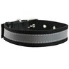 Cotton Web/Leather Reflective Dog Collar 18" Long 3/4" Wide Fits 12"-16" Neck, Poodle, Spaniel