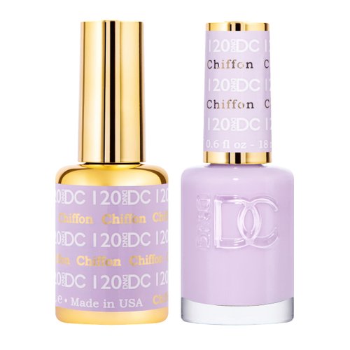 DND Gel Polish Set - 1 each of Purple Gel Polish and Purple Nail Polish, 120 Chiffon, 0.5 Fl Oz