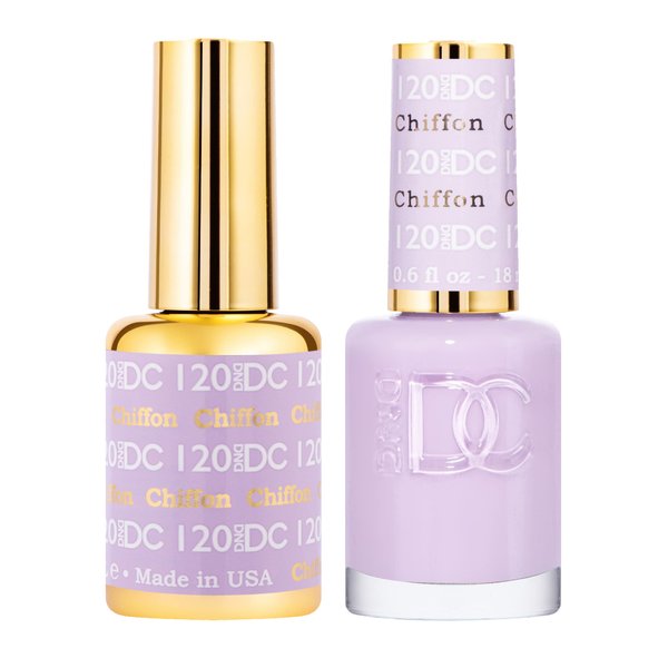 DND Gel Polish Set - 1 each of Purple Gel Polish and Purple Nail Polish, 120 Chiffon, 0.5 Fl Oz