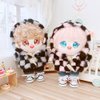 niannyyhouse Plaid Coat Fur Jeans 2-Piece Set 7.8in（20cm） Plush Doll Clothes Accessories (A-1)
