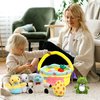 JOYIN 8 Pcs Easter Plush Basket Playset Stuffed, Cute Style First Basket Stuffers, for Baby Kids Easter Gifts, Easter Party Favors, Basket Stuffers Fillers, Easter Decor