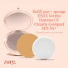 toty. - Ilumina CC Creamy Compact SPF 50+ Refill - Mineral Sunscreen for Face - Cream Foundation Balm - Blurring, Matte Light Coverage - Water Resistant - All Skin Types - By Sofia Vergara, 10 g. 3C
