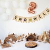 Uniwish Two Wild Banner Baby Boy Girl 2nd Birthday Party Decorations Garland Jungle Safari Theme Party Supplies Rustic Two Years Old Birthday Sign with Glitter Crown