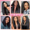 12 Inch Kinky Straight Clip ins Hair Extensions for Black Women Full Head Yaki Straight Seamless Clip ins Synthetic Hair Pieces 4 Pieces with 11 clips