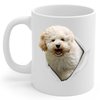 Funny Cream Maltipoo Mom And Dad Gifts With Dog Looks Through Coffee Mug White 11 oz