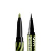 NYX PROFESSIONAL MAKEUP BEETLEJUICE Pinstripe Duo Eye Liner, Dual-Ended Black Liquid Eyeliner + Green Chrome Eyeliner